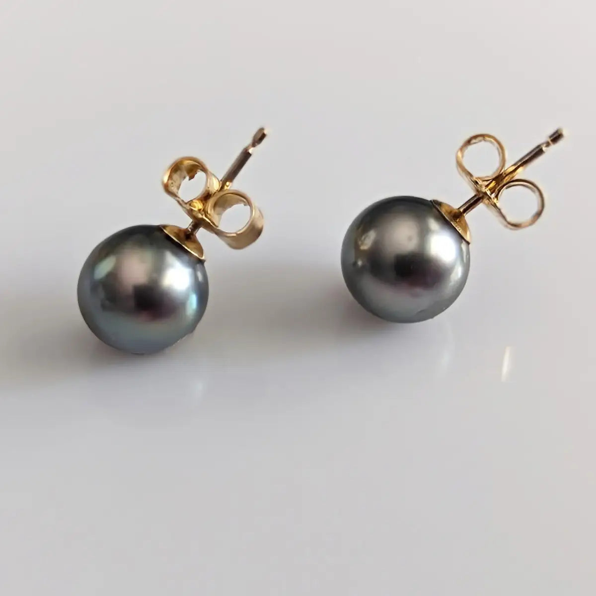 8-9mm Tahitian Pearl Stud Earrings - Marina Korneev Fine Pearls