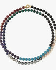 8.0 - 8.5mm Tahitian Pearl & Multi Gem Necklace - Marina Korneev