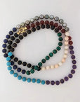 8.0 - 8.5mm Tahitian Pearl & Multi Gem Necklace - Marina Korneev