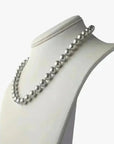 8.5 - 9.0mm Silvery Blue Semi - Baroque Akoya Pearl Necklace - Marina Korneev