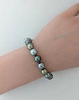 9 - 10mm Peacock Mix Tahitian Pearl Bracelet Elegant Bracelets by Marina Korneev