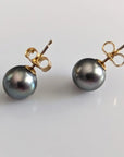 9-10mm Tahitian Pearl Stud Earrings - Marina Korneev Fine Pearls
