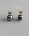 9-10mm Tahitian Pearl Stud Earrings - Marina Korneev Fine Pearls