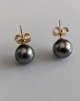 9-10mm Tahitian Pearl Stud Earrings - Marina Korneev Fine Pearls