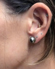 9 - 10mm Tahitian Pearl Stud Earrings - Marina Korneev