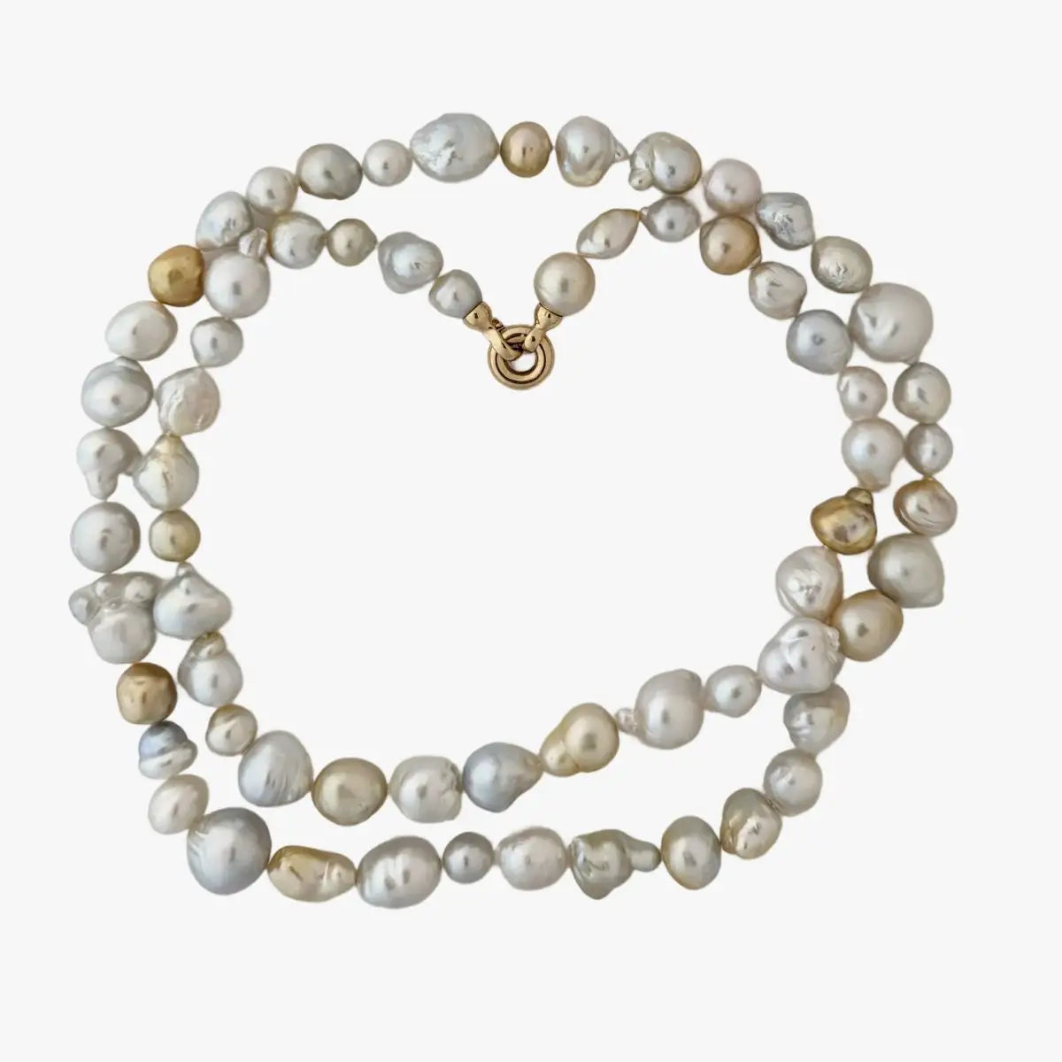 Harvest Strand: 9-19mm White & Golden South Sea Pearl Necklace - Marina Korneev Fine Pearls