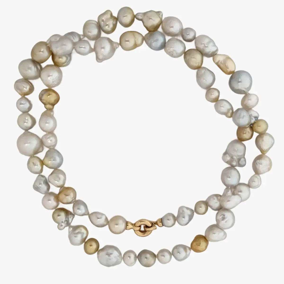 Harvest Strand: 9-19mm White & Golden South Sea Pearl Necklace - Marina Korneev Fine Pearls