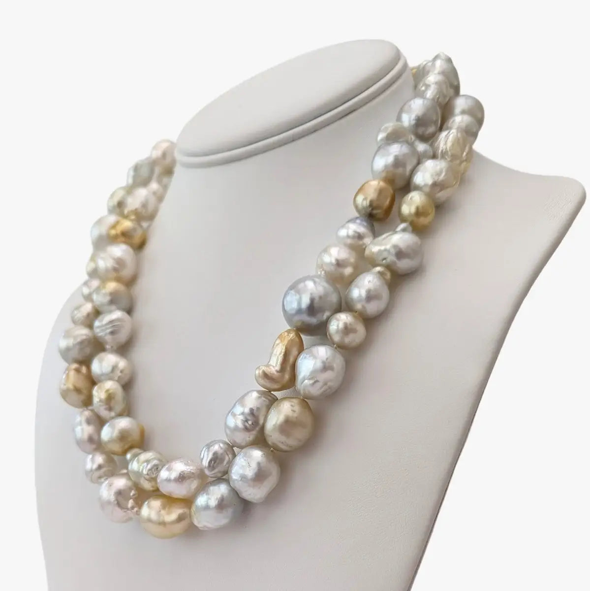 Harvest Strand: 9-19mm White & Golden South Sea Pearl Necklace - Marina Korneev Fine Pearls