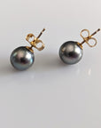 8-9mm Tahitian Pearl Stud Earrings