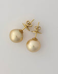 13-14mm Golden South Sea Pearl Stud Earrings - Marina Korneev