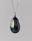 11 - 12mm Long Tahitian Pearl Pendant Elegant Pendants by Marina Korneev