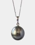 11 - 12mm Semi Round Tahitian Pearl Pendant Elegant Pendants by Marina Korneev