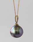 11 - 12mm Fat Drop Tahitian Pearl Pendant Elegant Pendants by Marina Korneev