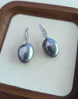19-20mm Tahitian Keshi Pearl Dangling Lever-Back Earrings - Marina Korneev