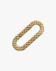 a gold metal clasp on a white background