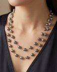 9-11mm Semi-Baroque Tahitian Pearl Station Long Necklace