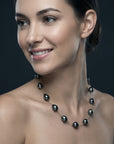 11-13mm Drops Tahitian Pearl Station Necklace