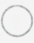 8.5-9.0mm Silver Semi-Baroque Akoya Pearl Necklace - Marina Korneev