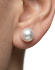 8.5-9.0mm White Akoya Pearl Stud Earrings - Marina Korneev
