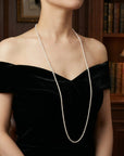 2.5-4.0mm White Baby Akoya Pearl Long Necklace Chain - Marina Korneev