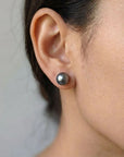 8-9mm Tahitian Pearl Stud Earrings