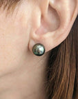 10-11mm Gray Tahitian Pearl Stud Earrings - Marina Korneev