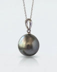11 - 12mm Semi Round Tahitian Pearl Pendant Elegant Pendants by Marina Korneev