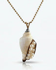 3.5 - 4.0mm Freshwater Pearl and Shell Pendant Elegant Pendants by Marina Korneev