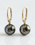 10 - 11mm Tahitian Pearl Dangle Lever - Back Earrings Elegant Earrings by Marina Korneev