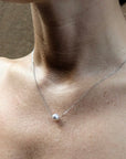 Japanese Akoya Pearl Solitaire Chain Necklace - Marina Korneev