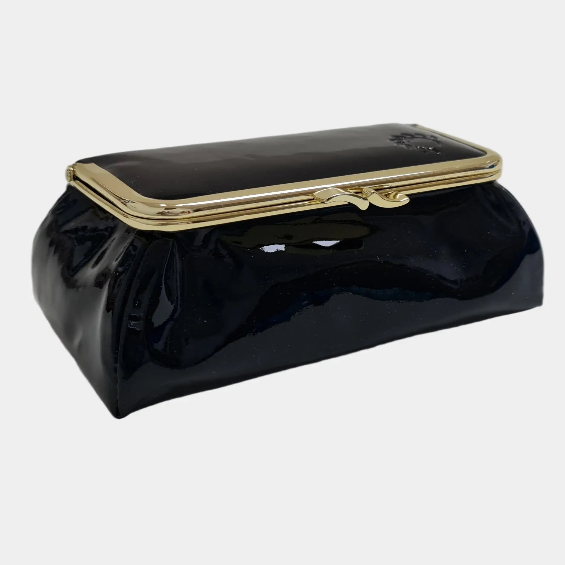 Laquered Black Smooth Genuine Leather Travel Bag (Copy) - Cosmetic Bag