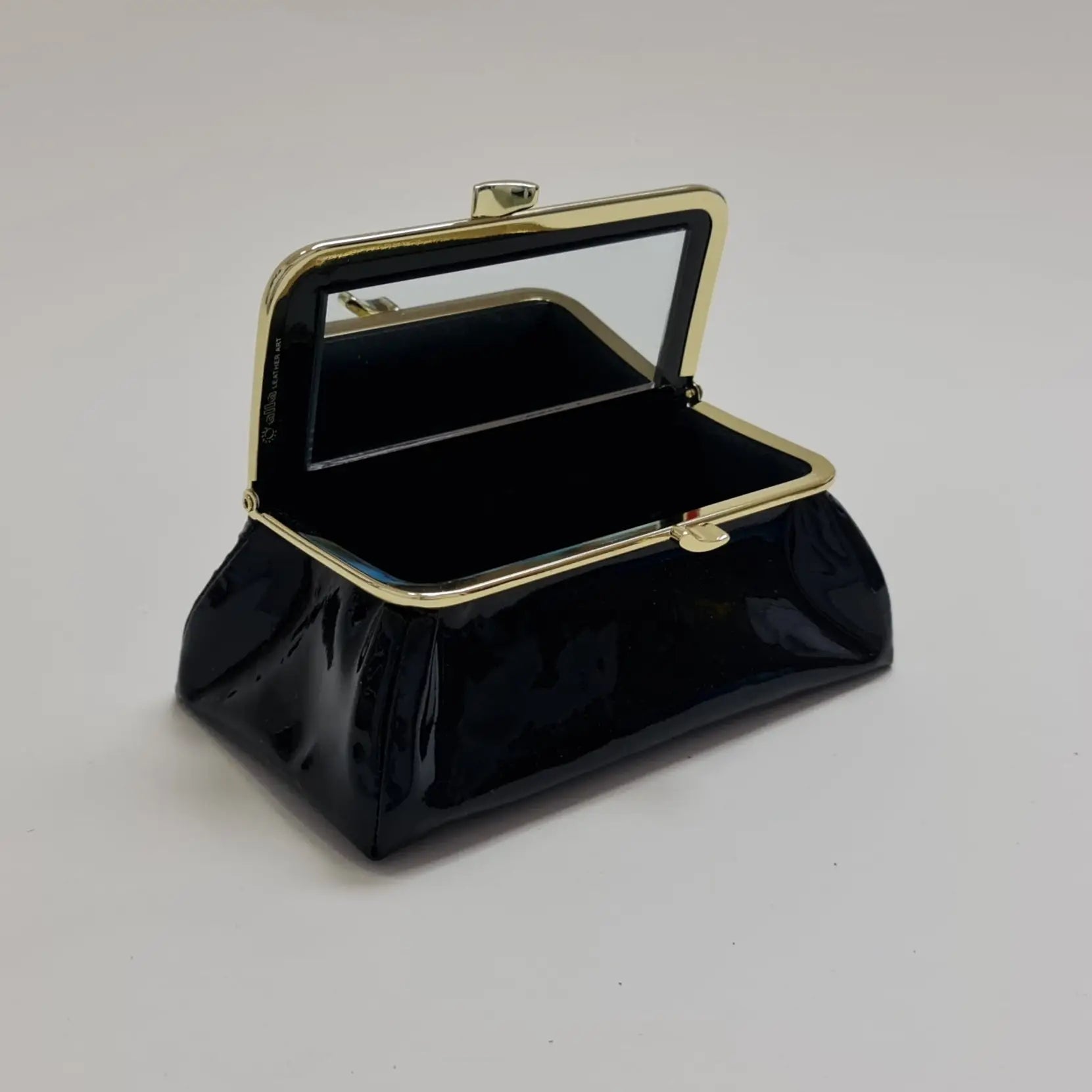 Laquered Black Smooth Genuine Leather Travel Bag (Copy) - Cosmetic Bag