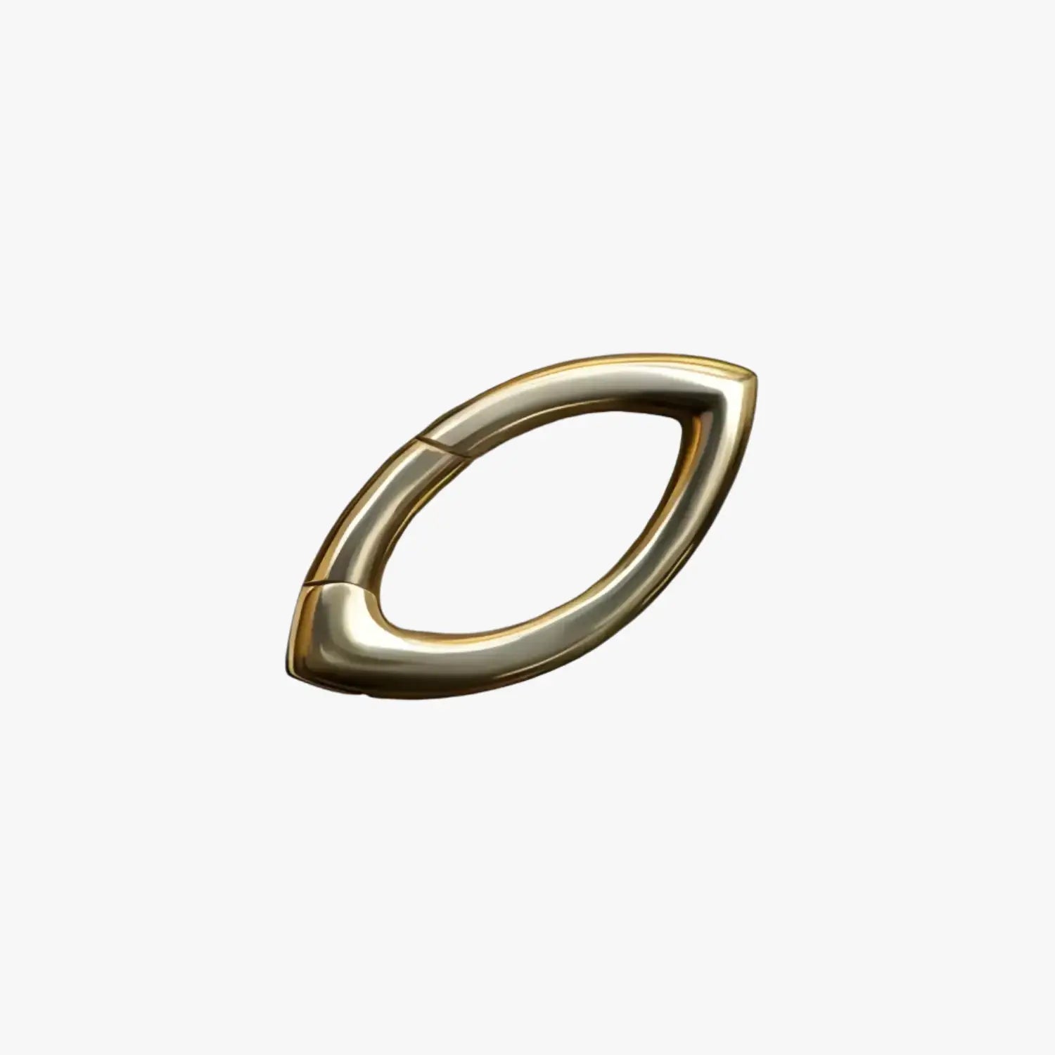 a gold colored metal object on a white background