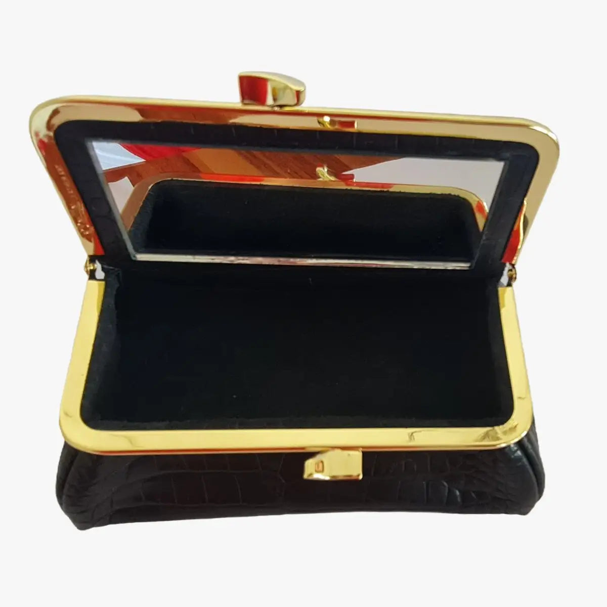 Matte Black Croc Genuine Leather Travel Bag - Marina Korneev