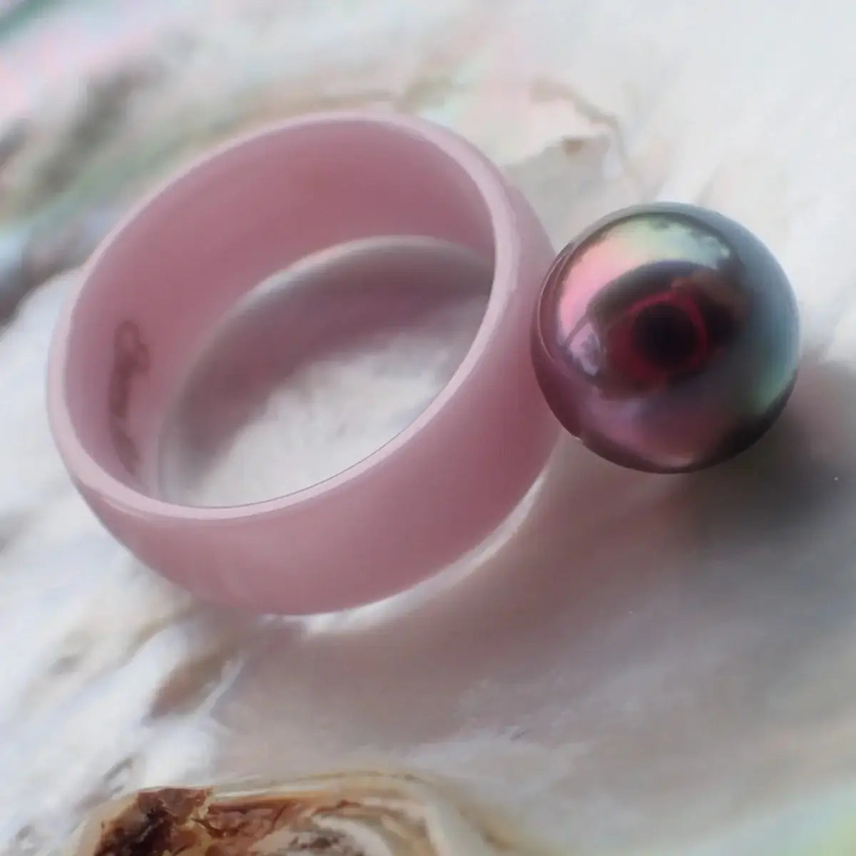 Pearl and Ceramic Ring - Marina Korneev
