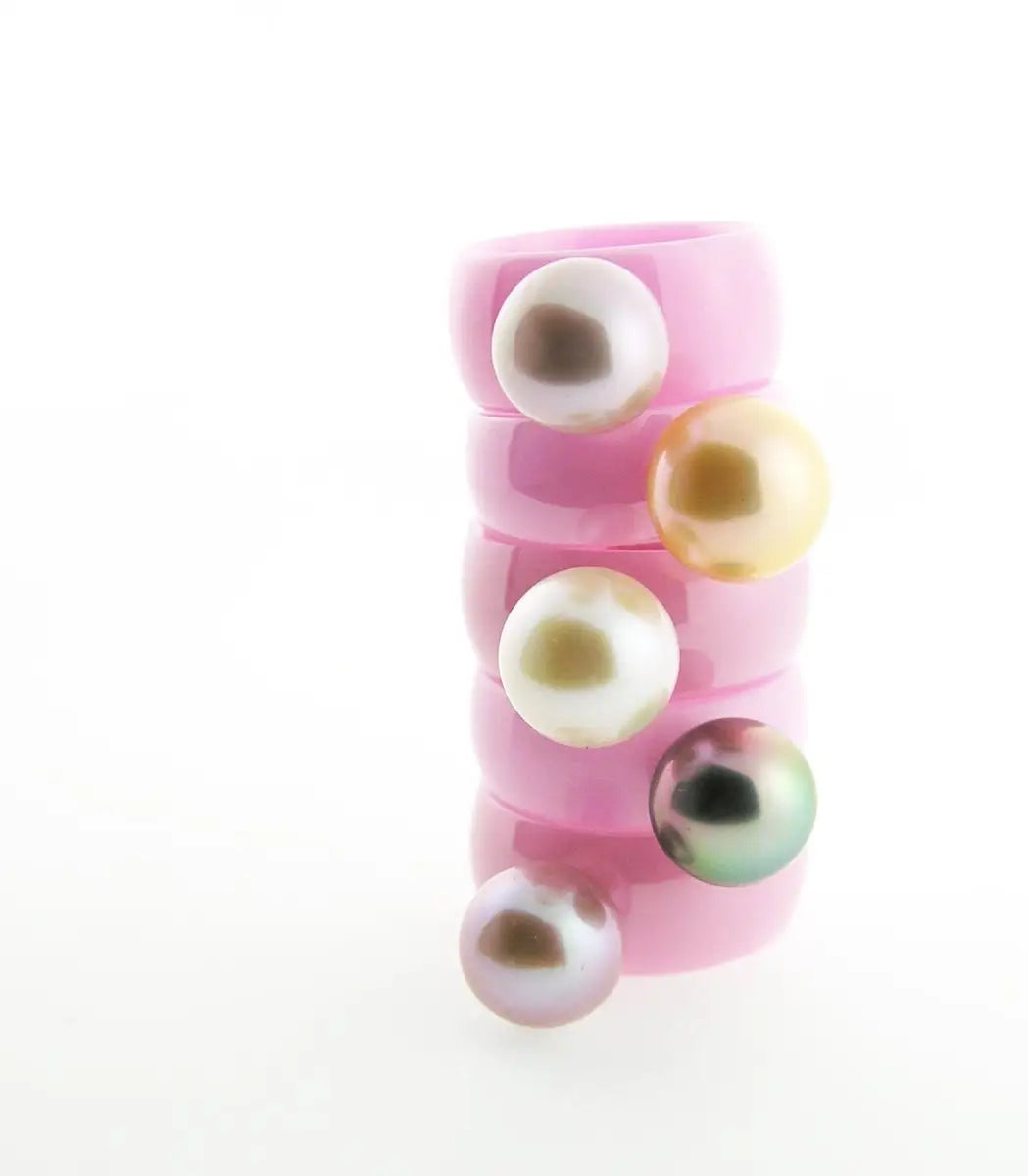 Pearl and Ceramic Ring - Marina Korneev