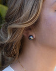 Tahitian Pearl 12.5-13.0mm Stud Earrings Marina Pearls