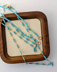 Tiny Arizona Turquoise Bead Add - a - Clasp Necklace Elegant Necklaces by Marina Korneev