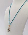 Tiny Arizona Turquoise Bead Claspless Necklace - Necklaces