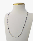 Tiny Lapis Lazuli Beads Gold Chain Station Necklace