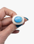 Vintage Walrus Tusk and Turquoise Ring - Marina Korneev Fine Pearls