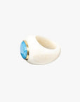 Vintage Walrus Tusk and Turquoise Ring - Marina Korneev