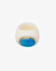 Vintage Walrus Tusk and Turquoise Ring - Marina Korneev