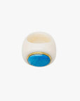 Vintage Walrus Tusk and Turquoise Ring - Marina Korneev Fine Pearls