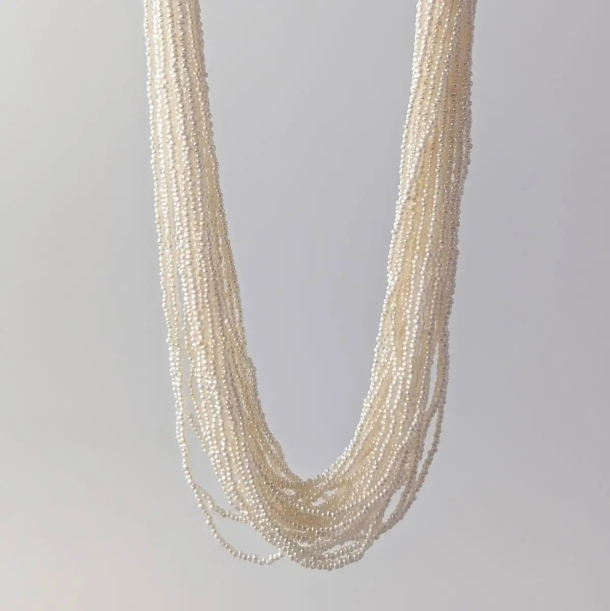 1.0-1.5mm AMAZING Akoya Keshi Multistrand Pearl Necklace