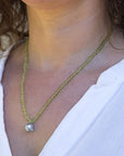 10.0-10.5mm Blue Baroque Akoya Pearl and Peridot Necklace - Marina Korneev Fine Pearls