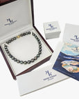 10.0 - 10.5mm Blue Baroque Akoya Pearl and Peridot Necklace - Marina Korneev