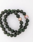 10-11mm Chinese Freshwater Edison Pearl Nephrite Stretch Bracelet - Marina Korneev Fine Pearls