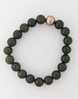 10-11mm Chinese Freshwater Edison Pearl Nephrite Stretch Bracelet - Marina Korneev Fine Pearls