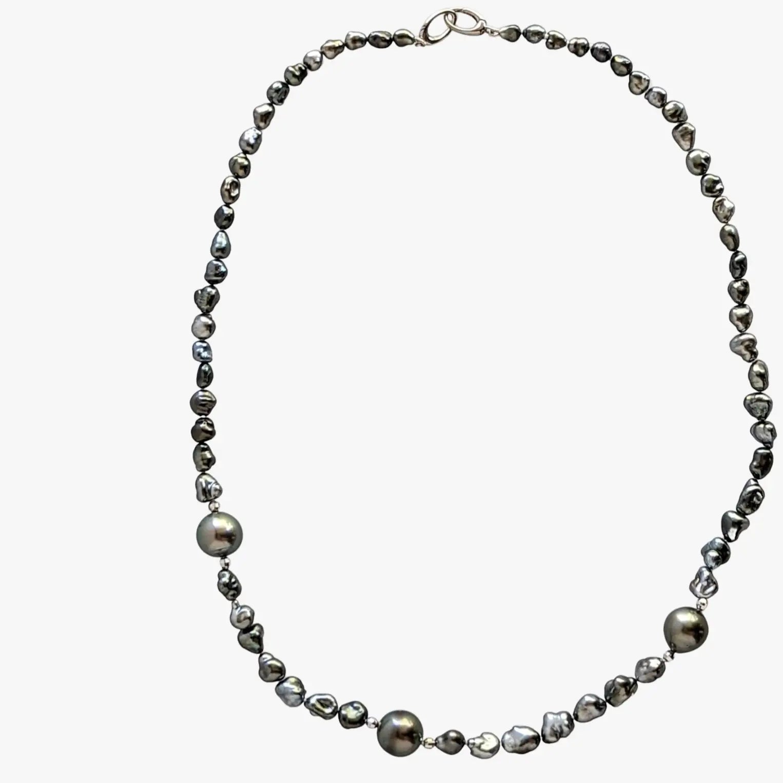 10-11mm Dark Tahitian Keshi Pearl Necklace - Marina Pearls